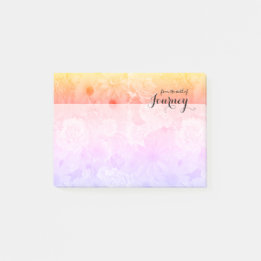 Yellow Sunset Pastel Floral Flowers Boho Journey Post-it® Notes