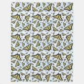 Yellow Swallowtail Butterflies Blue Sky Large Fleece Deken (Voorkant)