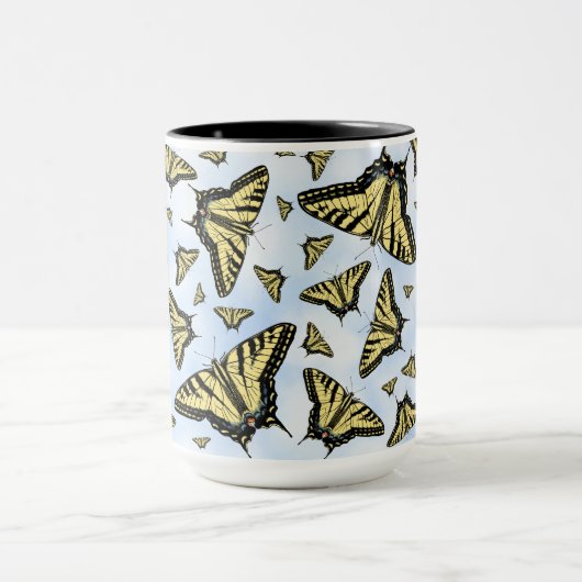 Yellow Swallowtail Butterflies on Blue Sky Pattern Mok (Midden)