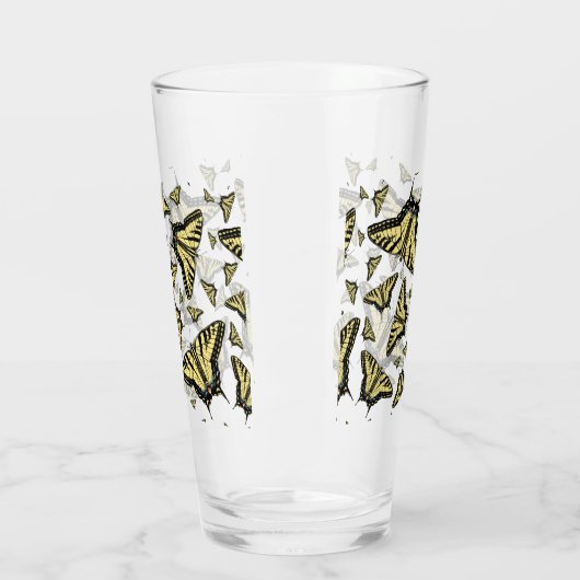 Yellow Swallowtail Butterflies Pattern Custom Glas (Links)