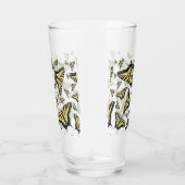 Yellow Swallowtail Butterflies Pattern Custom Glas (Rechts)