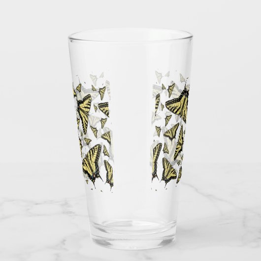 Yellow Swallowtail Butterflies Pattern Custom Glas (Rechts)