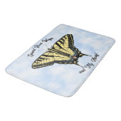 Yellow Swallowtail Butterfly Blue Sky Personalized Badmat (Gekanteld)