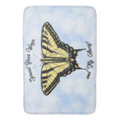 Yellow Swallowtail Butterfly Blue Sky Personalized Badmat (Voorkant Verticaal)
