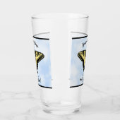 Yellow Swallowtail Butterfly Blue Sky Personalized Glas (Links)