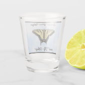 Yellow Swallowtail Butterfly Blue Sky Personalized Shot Glas (Achterkant)