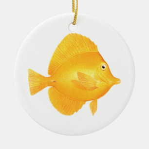 Yellow Tang Fish Keramisch Ornament