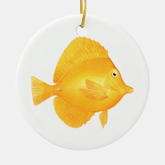 Yellow Tang Fish Keramisch Ornament (Voorkant)