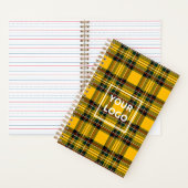 Yellow Tartan Notebook Custom Logo Plaid Pattern  Notitieboek (Binnen)