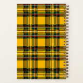 Yellow Tartan Notebook Custom Logo Plaid Pattern  Notitieboek (Achterkant)