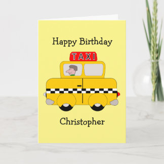 Yellow Taxi Birthday Kaart