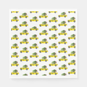 Yellow Taxi Cab kerstboom Festive Holiday NYC Servet