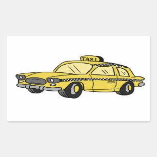 Yellow Taxi Cab Rechthoekige Sticker