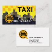 Yellow Taxi Check Box Skyline Cab Driver Visitekaartje (Voorkant / Achterkant)