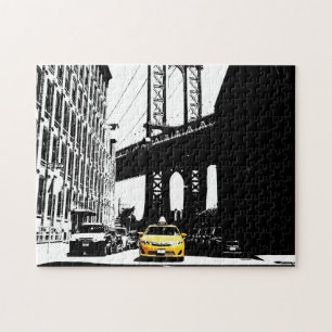 Yellow Taxi Nyc New York City Brooklyn Bridge Legpuzzel