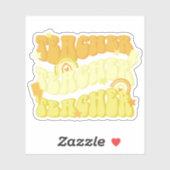 Yellow Teacher Teacher Retro Vinyl Sticker (Vel)