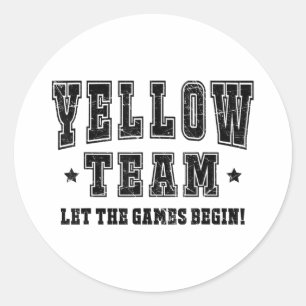 Yellow Team Field Day Spirit Squad laat de Spelen Ronde Sticker