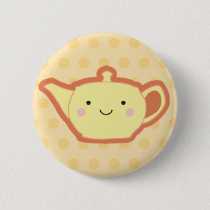 Yellow Teapot Ronde Button 5,7 Cm