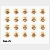Yellow Teddy Bear Ronde Sticker (Vel)
