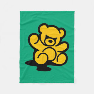 Yellow Teddy Trouble Fleece Deken