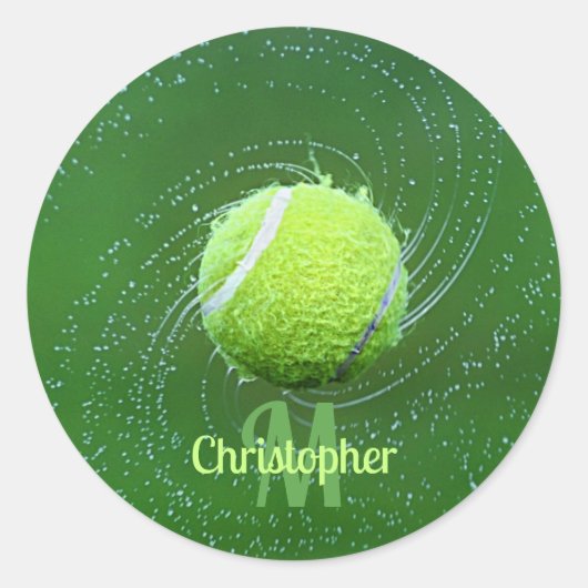 Yellow Tennis Ball Persoonlijk Ronde Sticker (Voorkant)