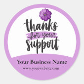 Yellow Thank you packaging sticker (Devant)