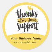 Yellow Thank you packaging sticker (Voorkant)