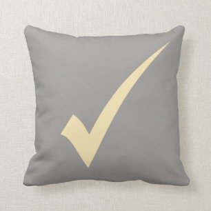 Yellow Tick Check Symbol Mark Cushion Kussen