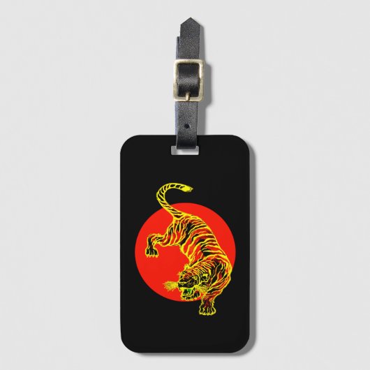 Yellow Tiger Red Circle Bagagelabel (Voorkant (verticaal))