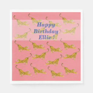 Yellow Tigers Art Napkins Servet