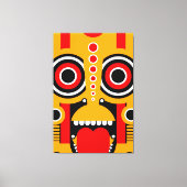 Yellow Tiki Tribal Canvas Afdruk (Voorkant)