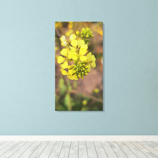 yellow tiny flower spring flora collection canvas afdruk (Insitu (Houten vloer))