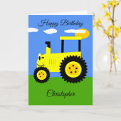 Yellow Tractor Birthday Card Kaart (Gele Bloem)