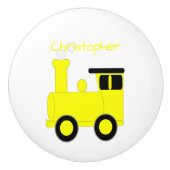 Yellow Train Design Personalised Keramische Knop (Voorkant)
