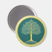 Yellow Tree of Life Circle Magnet Magneet (Voorkant / Achterkant)