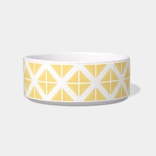 Yellow Trendy driehoekspatroon Voerbakje