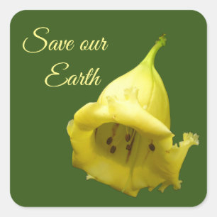 Yellow Tropical Blossom Vierkante Sticker