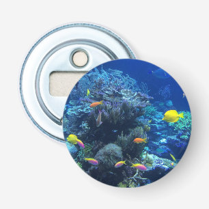 Yellow Tropical Fish Underwater Foto Button Flesopener