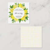 Yellow Tropical Lemon Citrus Monogram Weddenschap Informatiekaartje (Voorkant / Achterkant)