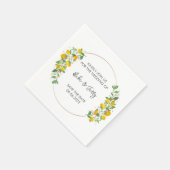 Yellow Tropical Lemon Citrus Monogram Weddenschap Servet (Hoek)