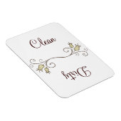 Yellow Tulip Dishwasher Clean - Dirty Magnets (Côté Droit)