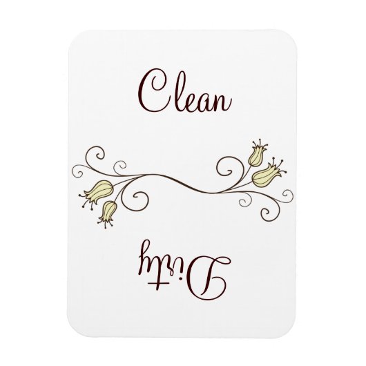 Yellow Tulip Dishwasher Clean - Dirty Magnets (Vertical)