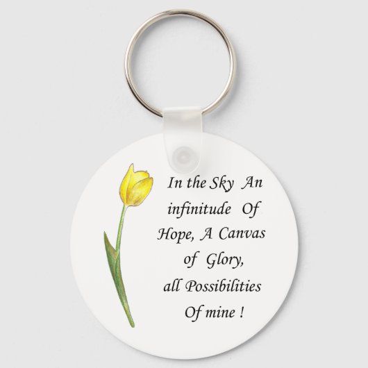 Yellow Tulip Sleutelhanger (Voorkant)