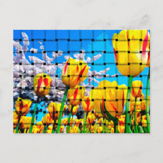 Yellow Tulip Weave Briefkaart