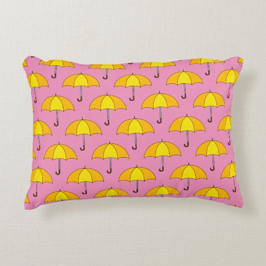 Yellow Umbrella Accent Kussen (Voorkant)