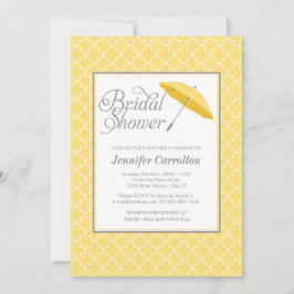 Yellow Umbrella Bridal Shower Invitation Kaart