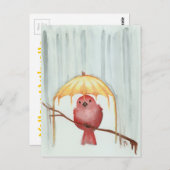 Yellow Umbrella Briefkaart (Voorkant / Achterkant)