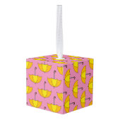 Yellow Umbrella Kubus Ornament (Achter hoekig)
