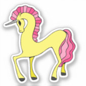 Yellow Unicorn Laptop Sticker (Voorkant)