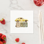 Yellow Vintage-auto Servetten (Insitu)